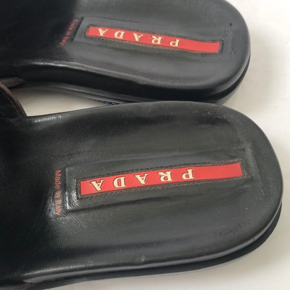 Prada Men's Brown Leather Sandals Size 7.5 - Picture 6 of 9